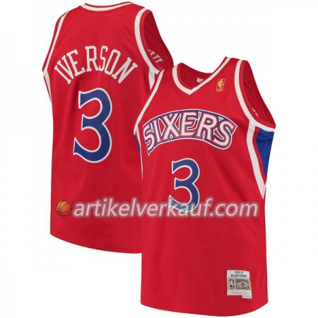 NBA Philadelphia 76ers Trikot Allen Iverson 3 Hardwood Classics Rot Swingman - Herren